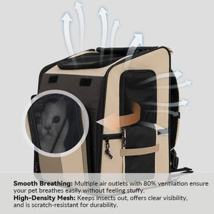 Luxury Expandable Front and Rear Pet Travel Backpack Tent – Perfect for Multiple Cats, Large Cats, or Small Dogs - PetPark