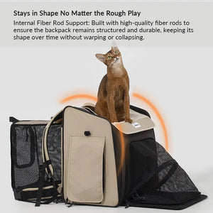 Luxury Expandable Front and Rear Pet Travel Backpack Tent – Perfect for Multiple Cats, Large Cats, or Small Dogs - PetPark