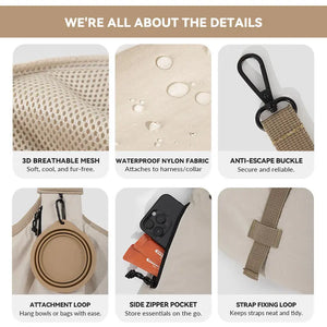 Wide-Strap Cradle-Style Structured Pet Sling Carrier Bag - PetPark