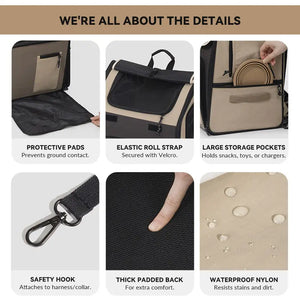 Luxury Expandable Front and Rear Pet Travel Backpack Tent – Perfect for Multiple Cats, Large Cats, or Small Dogs - PetPark