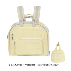 SoftNest Lightweight 2-in-1 Pet Backpack – Single or Set with Clip-On Waste Bag Holder - PetPark