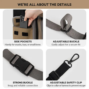 Pet 2-in-1 Car Seat & Backpack with Seatback Protector – Foldable Design - PetPark