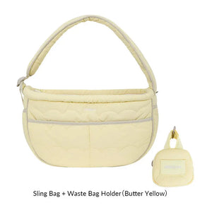 SoftNest Lightweight Sling Carrier – Single or Set with Clip-On Waste Bag Holder - PetPark