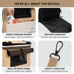 Single-Side Tent-Expandable Extra-Space Pet Travel Backpack – Perfect for Multiple Cats, Large Cats, or Small Dogs PetPark