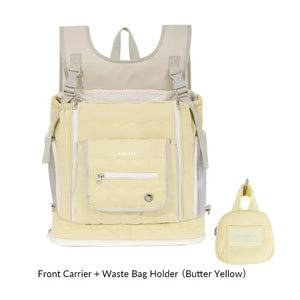 SoftNest Lightweight Front Carrier – Single or Set with Clip-On Waste Bag Holder - PetPark