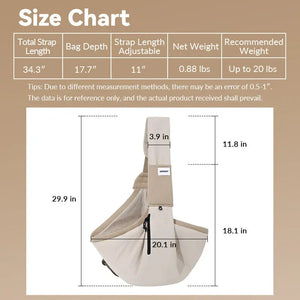 Wide-Strap Cradle-Style Structured Pet Sling Carrier Bag - PetPark