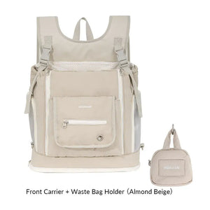 SoftNest Lightweight Front Carrier – Single or Set with Clip-On Waste Bag Holder - PetPark