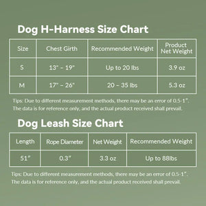 H-Style Leather & Round Rope Adjustable Dog Harness – Harness only or Harness & Leash Set Pet Park