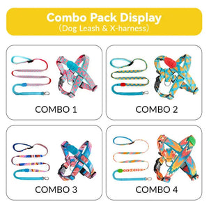 Colorful PRO 3-Way Shock-Absorbing Traction Dog Leash – Single or Set with Protective Trachea X Harness - PetPark