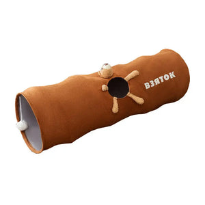 Foldable Cat Tunnel Toy - With Peephole & Interactive Ball - PetPark