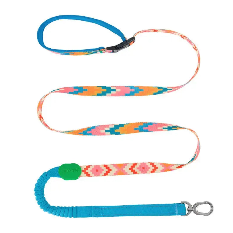 Colorful PRO 3-Way Shock-Absorbing Traction Dog Leash – Single or Set with Protective Trachea X Harness - PetPark