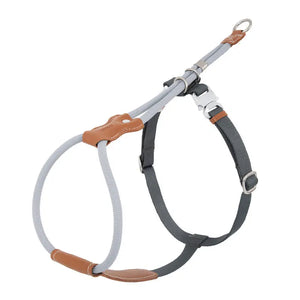 H-Style Leather & Round Rope Adjustable Dog Harness – Harness only or Harness & Leash Set Pet Park