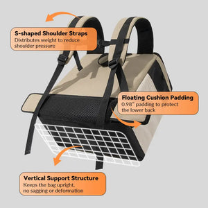 Lightweight Double-Shoulder Pet Backpack with Front & Back Carry, Light-Blocking & Warming Design for Small to Medium Cats - PetPark