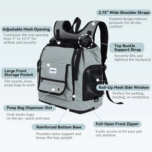 Comfortable Labor-saving Front-Zip Front Pet Carrier - PetPark