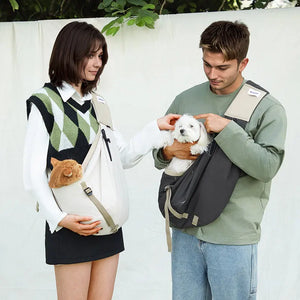 Wide-Strap Cradle-Style Structured Pet Sling Carrier Bag - PetPark