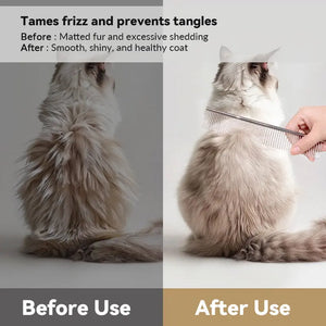 DualSpacing WideHead SteelPro Cat Comb – Ideal for Long-Haired Cats - PetPark