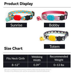 Colorful / Rainbow Cat Collar With Bell - PetPark