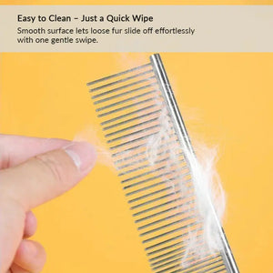 DualSpacing WideHead SteelPro Cat Comb – Ideal for Long-Haired Cats - PetPark