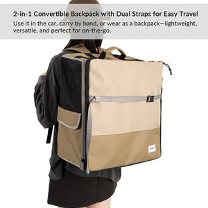 Pet 2-in-1 Car Seat & Backpack with Seatback Protector – Foldable Design - PetPark