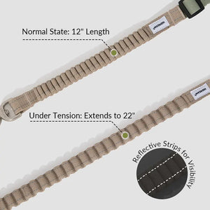 Valora Multi-Function Elastic Shock-Absorbing Leash | Choose from Leash, Dual-Leash Extender, or Crossbody Waist-Shoulder Strap - PetPark