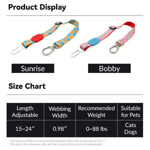 Colorful Car Seat Belt Pet Leash - PetPark