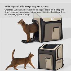 Luxury Expandable Front and Rear Pet Travel Backpack Tent – Perfect for Multiple Cats, Large Cats, or Small Dogs - PetPark