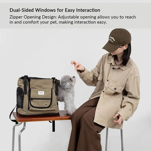 Comfortable Labor-saving Front-Zip Front Pet Carrier - PetPark