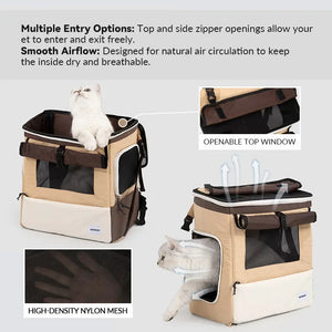 Single-Side Tent-Expandable Extra-Space Pet Travel Backpack – Perfect for Multiple Cats, Large Cats, or Small Dogs PetPark