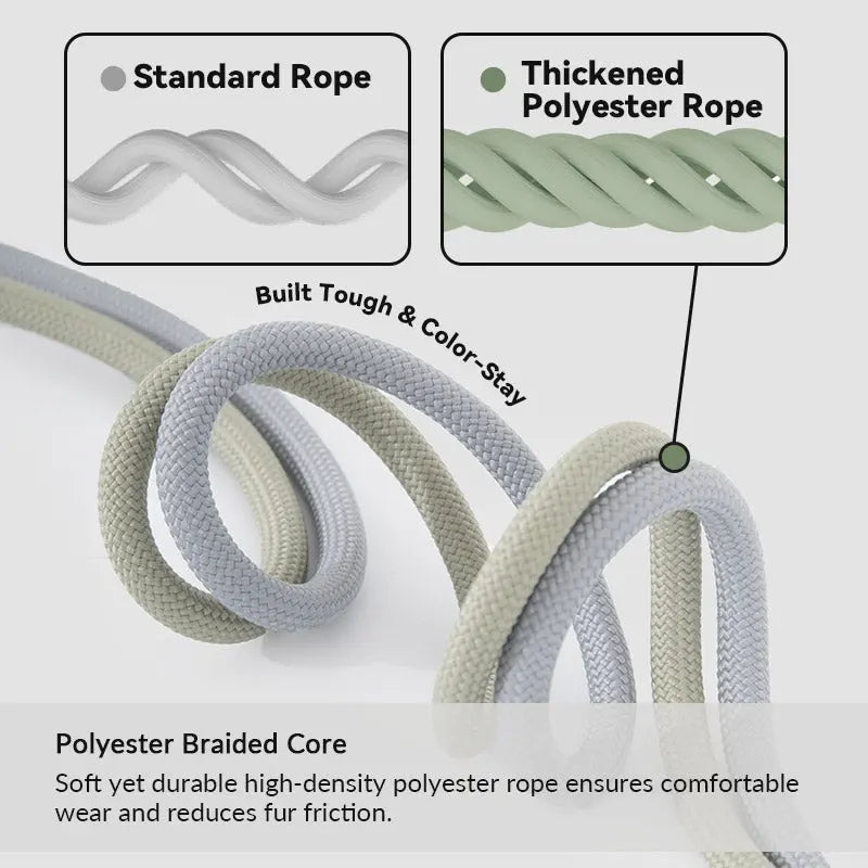 H-Style Leather & Round Rope Adjustable Dog Harness – Harness only or Harness & Leash Set Pet Park