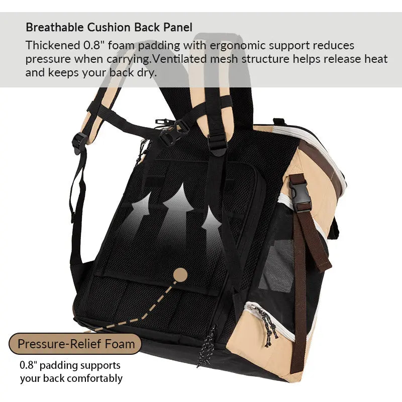 Single-Side Tent-Expandable Extra-Space Pet Travel Backpack – Perfect for Multiple Cats, Large Cats, or Small Dogs PetPark
