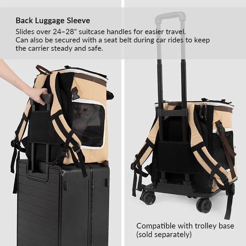 Single-Side Tent-Expandable Extra-Space Pet Travel Backpack – Perfect for Multiple Cats, Large Cats, or Small Dogs PetPark