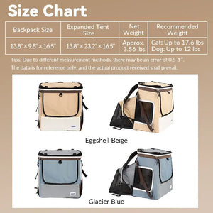 Single-Side Tent-Expandable Extra-Space Pet Travel Backpack – Perfect for Multiple Cats, Large Cats, or Small Dogs PetPark