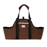 Dachshund Carrier in mocha brown with extra-long body support, padded base, and low-entry travel comfort.