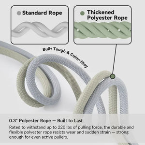 Leather & Thick Round Rope Dog Leash – Leash Only or Harness & Leash Set Pet Park