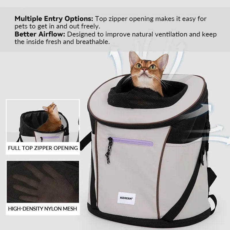 Structured Top Opening Hands-Free Front Pet Carrier – Comfortable & Labor-Saving PetPark