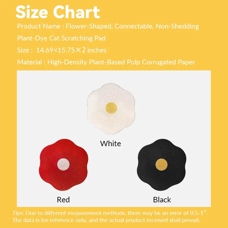 Flower-Shaped, Connectable, Non-Shedding Plant Pulp Cat Scratching Pad PetPark