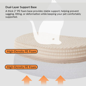 Dual-layer PE foam support base with a 2 in cushion helps prevent sagging and keep pets steady in transit.